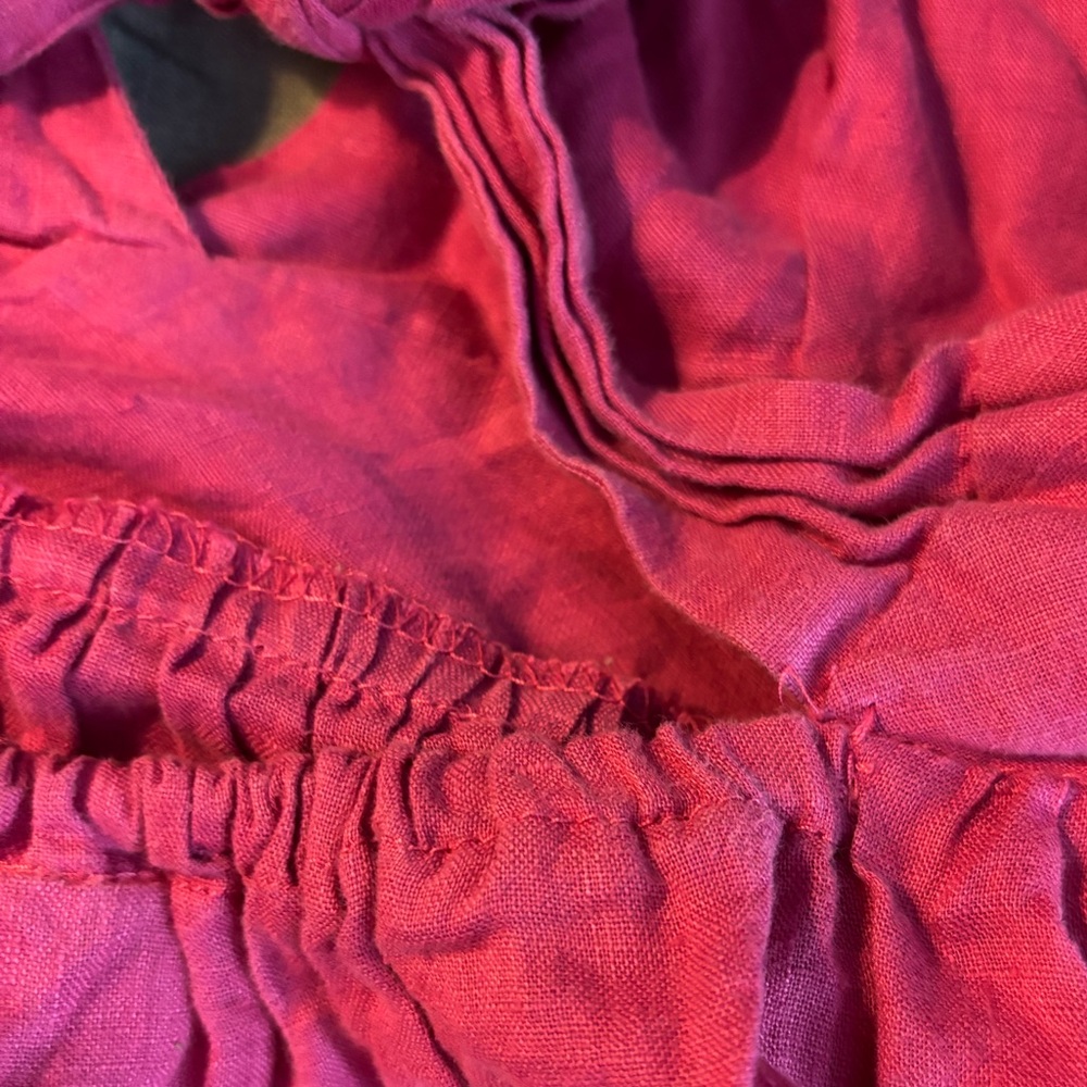 Hot pink linen dress size small - Picture 3 of 7